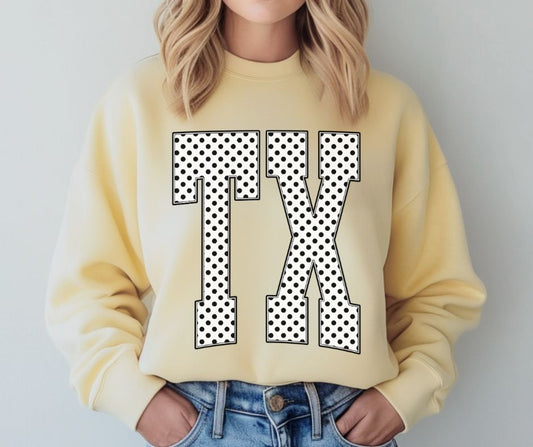 TX (Blk/White Polka Dot States) - DTF