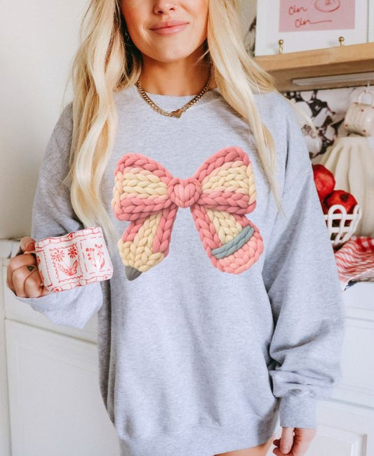 Pencil Bow Valentine (Faux Yarn) - DTF