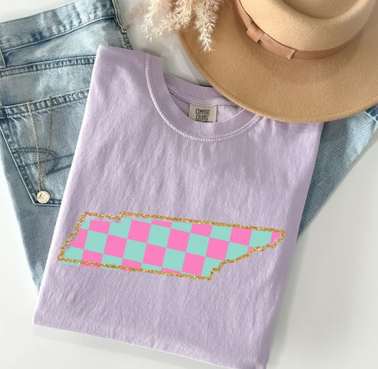 Tennessee (Pink/Teal checkerboard) - DTF