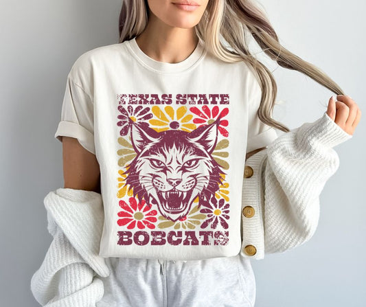 Texas State (Groovy Floral - College) - DTF