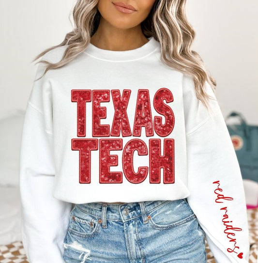 TX Tech (Red Raiders - Sequins/Embroidery look) - DTF