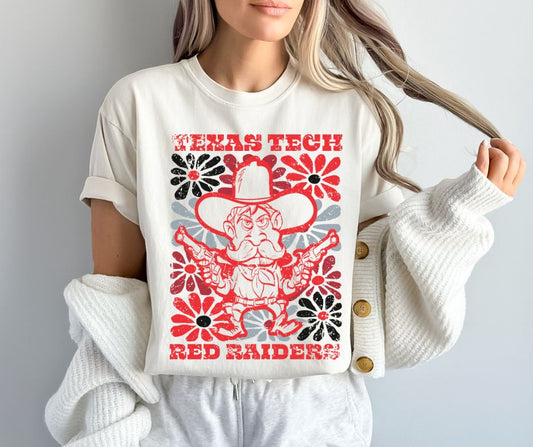 Texas Tech (Groovy Floral - College) - DTF