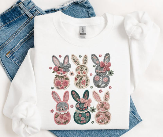 Bunny Stack (Faux Embroidered) - DTF