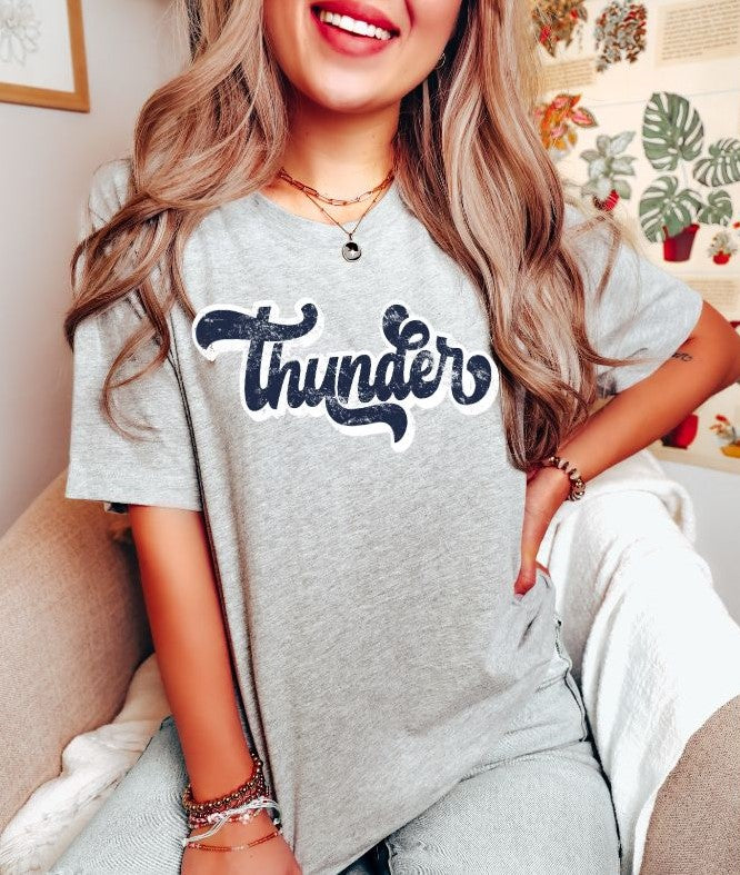 Thunder (retro navy and white) - DTF