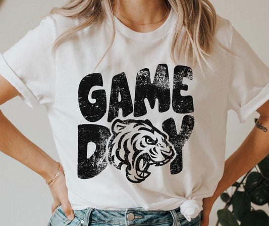 Game Day Tigers Mascot (black) - DTF