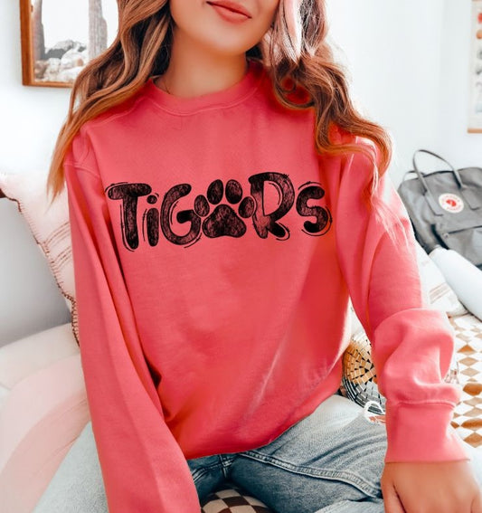 Tigers with paw (handwritten bubble mascot) - DTF