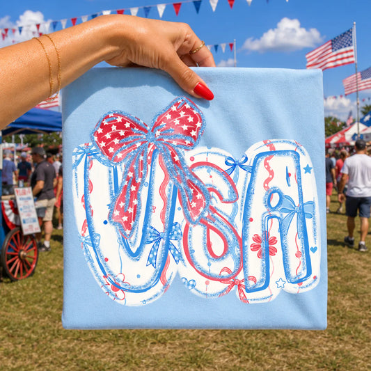 USA Glitter and Bows - DTF
