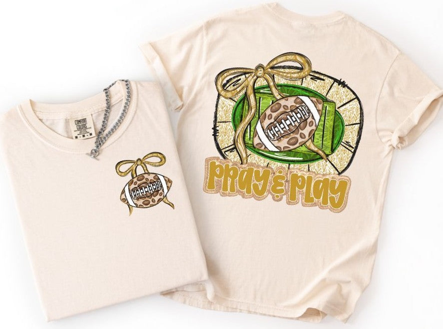 Pray and Play Football - Vegas Gold (2-in-1 front/back design) - DTF