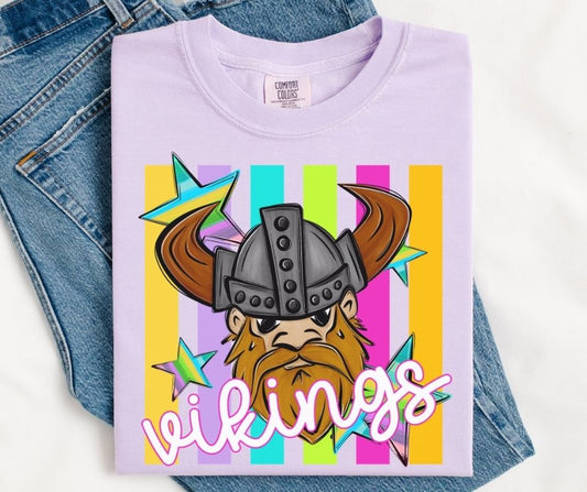 Vikings (Colorful Stripes Mascot) - DTF