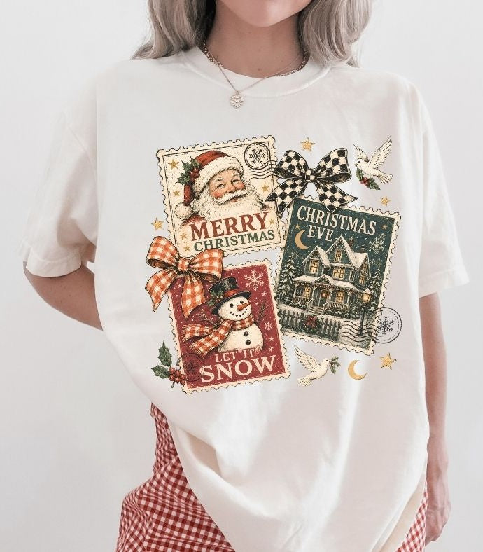 Vintage Christmas Stamps - DTF