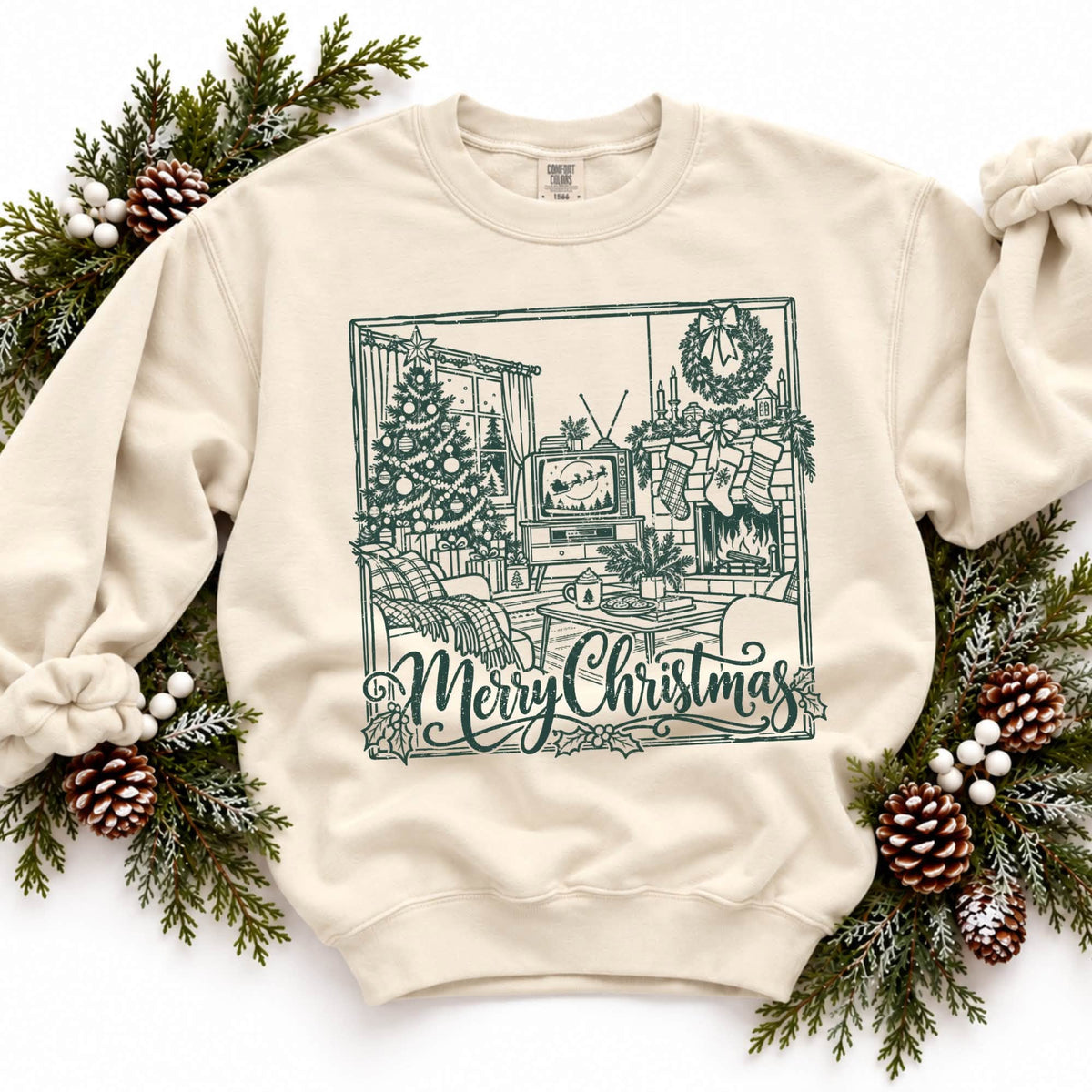 Merry Christmas Vintage Christmas Silhouette - DTF