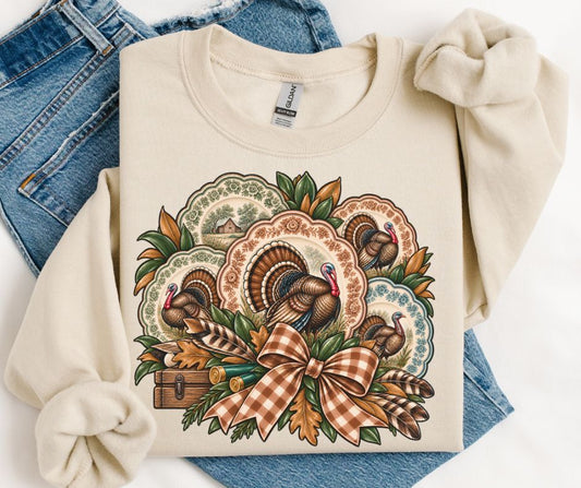 Turkey Vintage Plate Collage - DTF