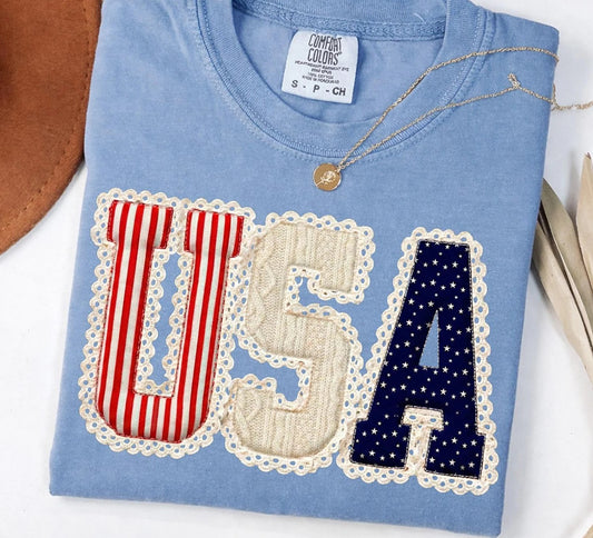Vintage USA Patriotic Lace - DTF