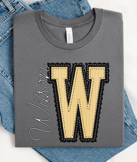 W - Wilson - Yellow Gold/Black (Prepster Mascot) - DTF