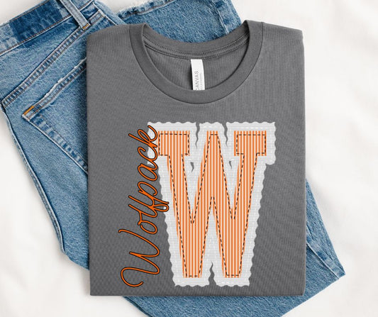 W - Wolfpack - Orange/White (Prepster Mascot) - DTF