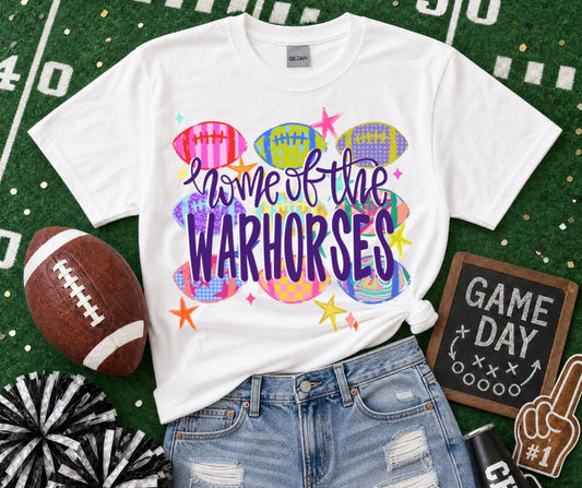 Warhorses - Purple/White (Football Whimsy Mascot) - DTF
