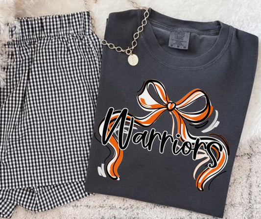 Warriors - Orange/White (Ribbon Sports Bow School Spirit) - DTF