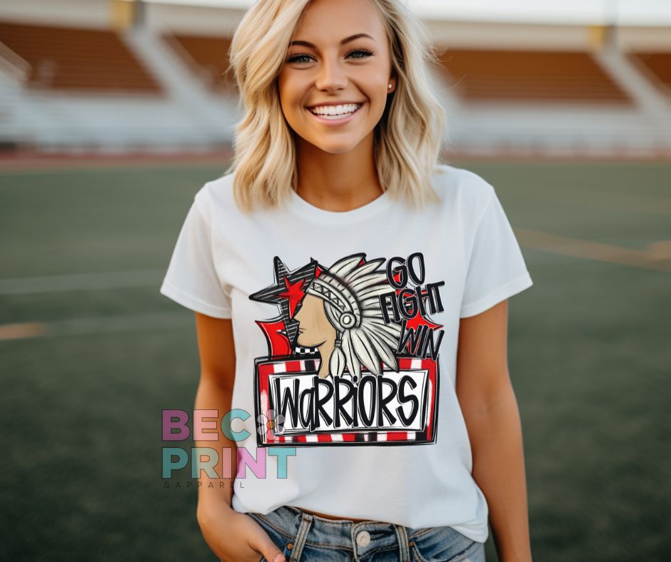 Warriors - Red (Go Fight Win Star Mascot) - DTF