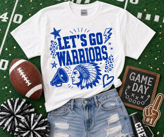 Warriors Royal Blue (Lets Go Doodle Leopard Mascot) - DTF