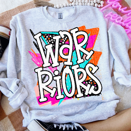 Warriors (Bright Retro Mascot) - DTF
