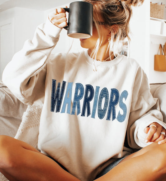 Warriors (Denim Stitch Mascot) - DTF