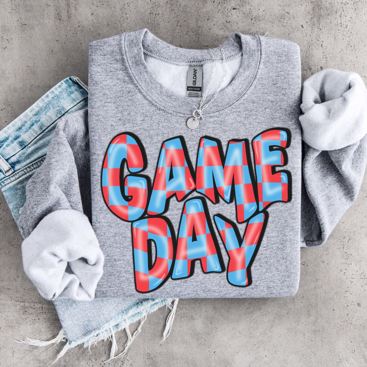 Game Day (Wavy Retro Checkerboard) - DTF