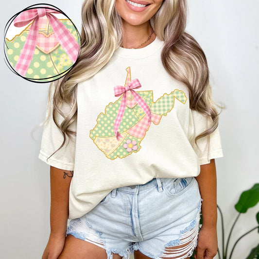 West Virginia (Spring Quilted Faux Patch State) - DTF