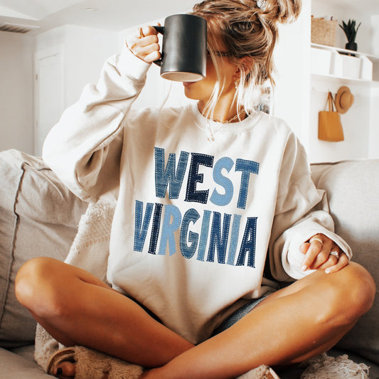 West Virginia (Denim Stitch State) - DTF