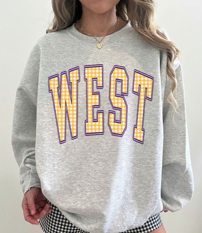West (Gingham Varsity Arch Mascot) - DTF