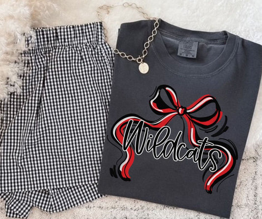Wildcats - Red/Black (Ribbon Sports Bow School Spirit) - DTF