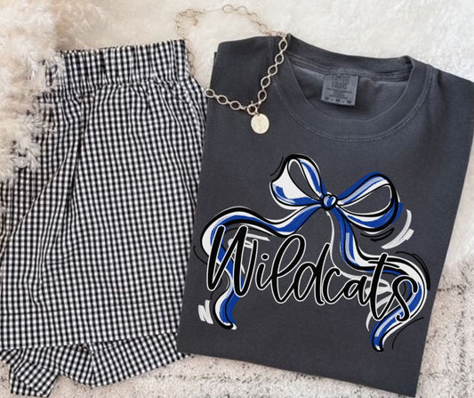 Wildcats - Royal Blue/White (Ribbon Sports Bow School Spirit) - DTF