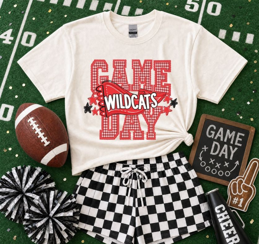 Wildcats - Red/White (Preppy Game Day Pennant Mascot) - DTF