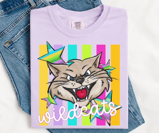 Wildcats (Colorful Stripes Mascot) - DTF