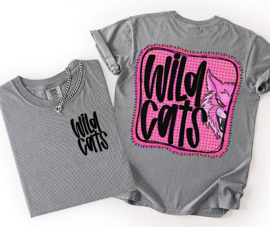 Wildcats (Pink Frame Mascots 2-in-1 front/back) - DTF