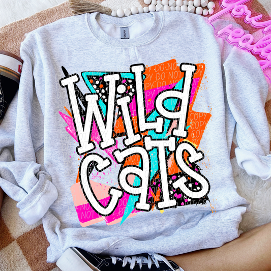 Wildcats (Bright Retro Mascot) - DTF