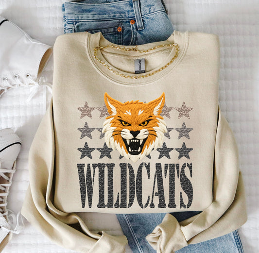 Wildcats (Faux Yarn and Stars Mascot) - DTF