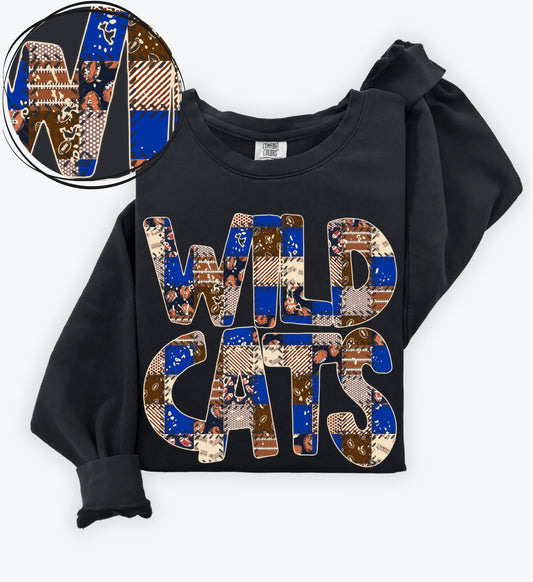 Wildcats (Quilted Patchwork Football Teams) - DTF