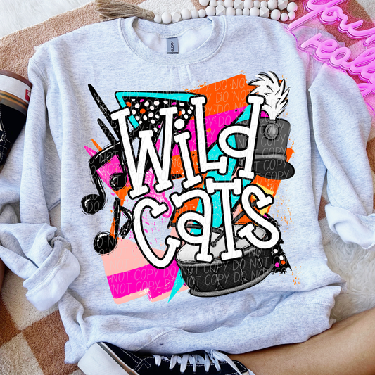 Wildcats (Bright Retro Band Mascot) - DTF