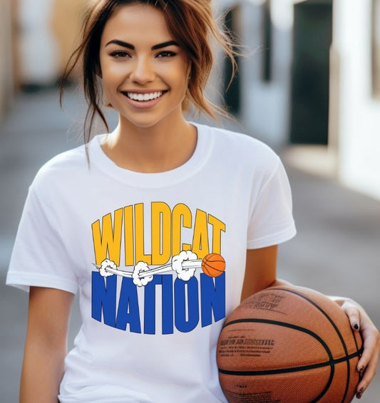 Wildcats - Yellow Gold/Royal Blue (Mascot Nation Basketball)  - DTF