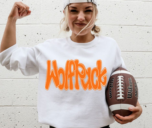 Wolfpack - Orange (Funky Doodle Colored Mascot) - DTF