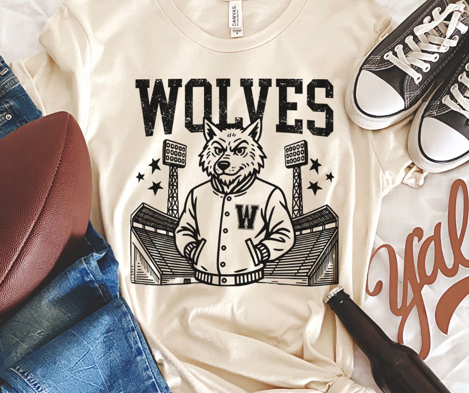 Utley Wolves Wolves (Letterman Mascots) - DTF โ BEC Print & Apparel
