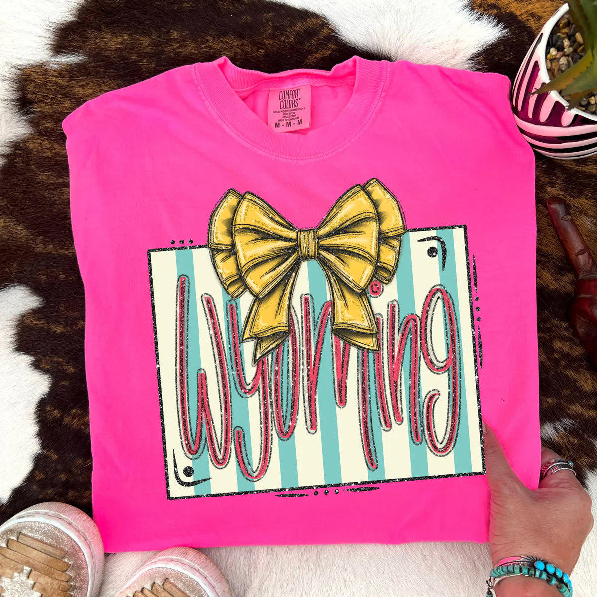 Wyoming (Glitter Bow & Stripes States) - DTF