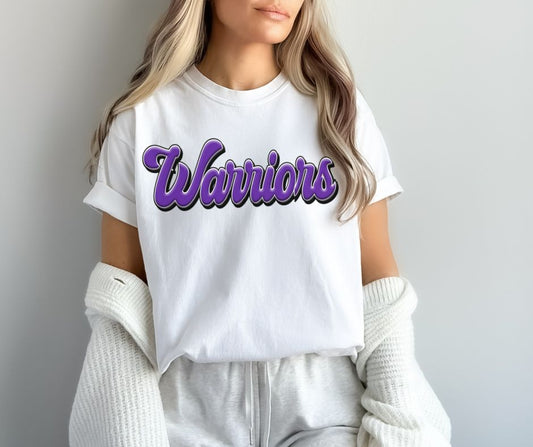 Warriors (Purple Faux Puff Mascot) - DTF
