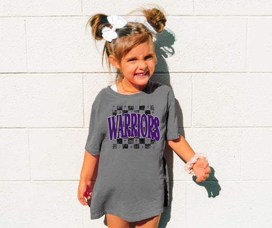Warriors checkerboard (purple/black) - YOUTH - DTF