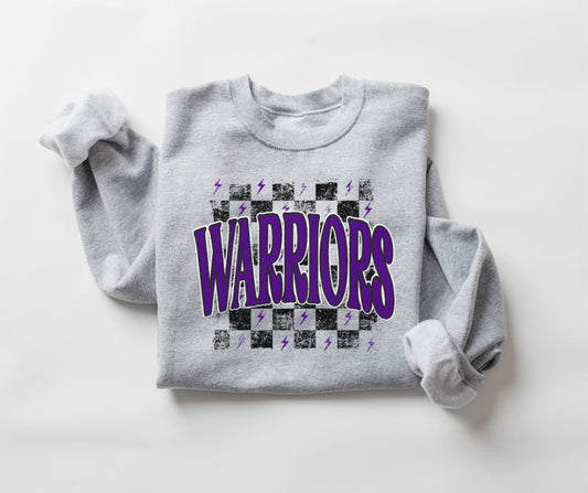 Warriors checkerboard (purple/black) - DTF