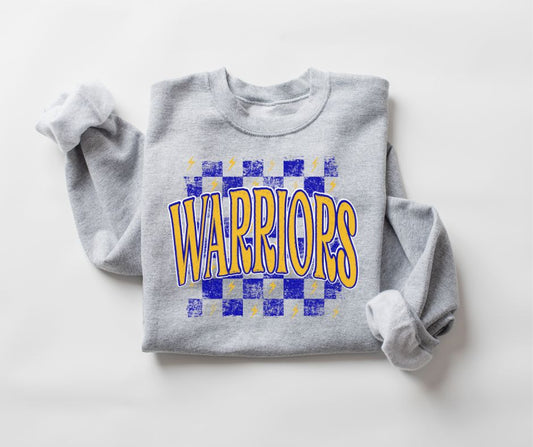 Warriors checkerboard (yellow gold/royal blue) - DTF