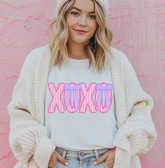 XOXO (Coquette Ruffle Stripe) - DTF