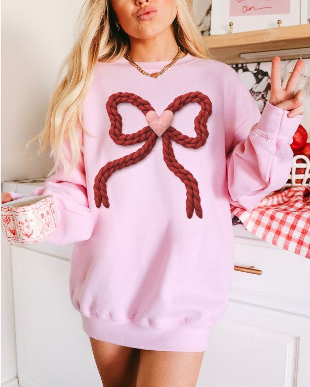 Heart Bow (Yarn) - DTF