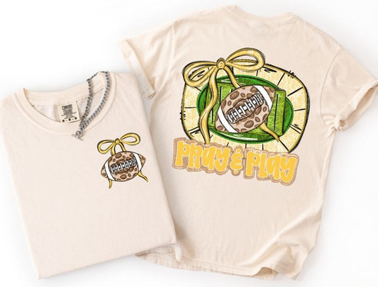 Pray and Play Football - Yellow Gold (2-in-1 front/back design) - DTF