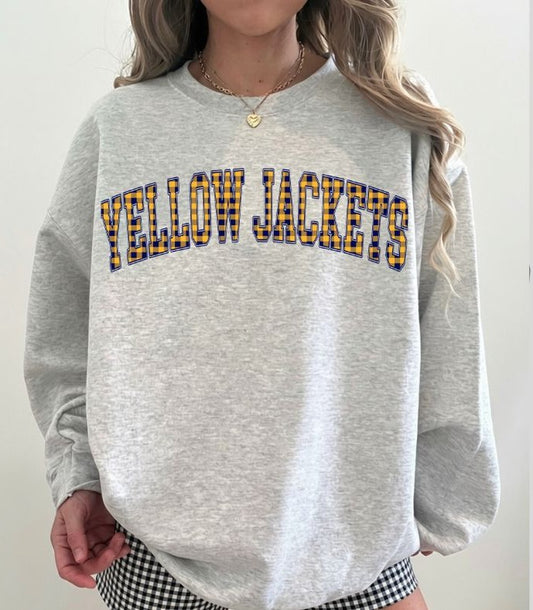 Yellow Jackets (Gingham Varsity Arch Mascot) - DTF